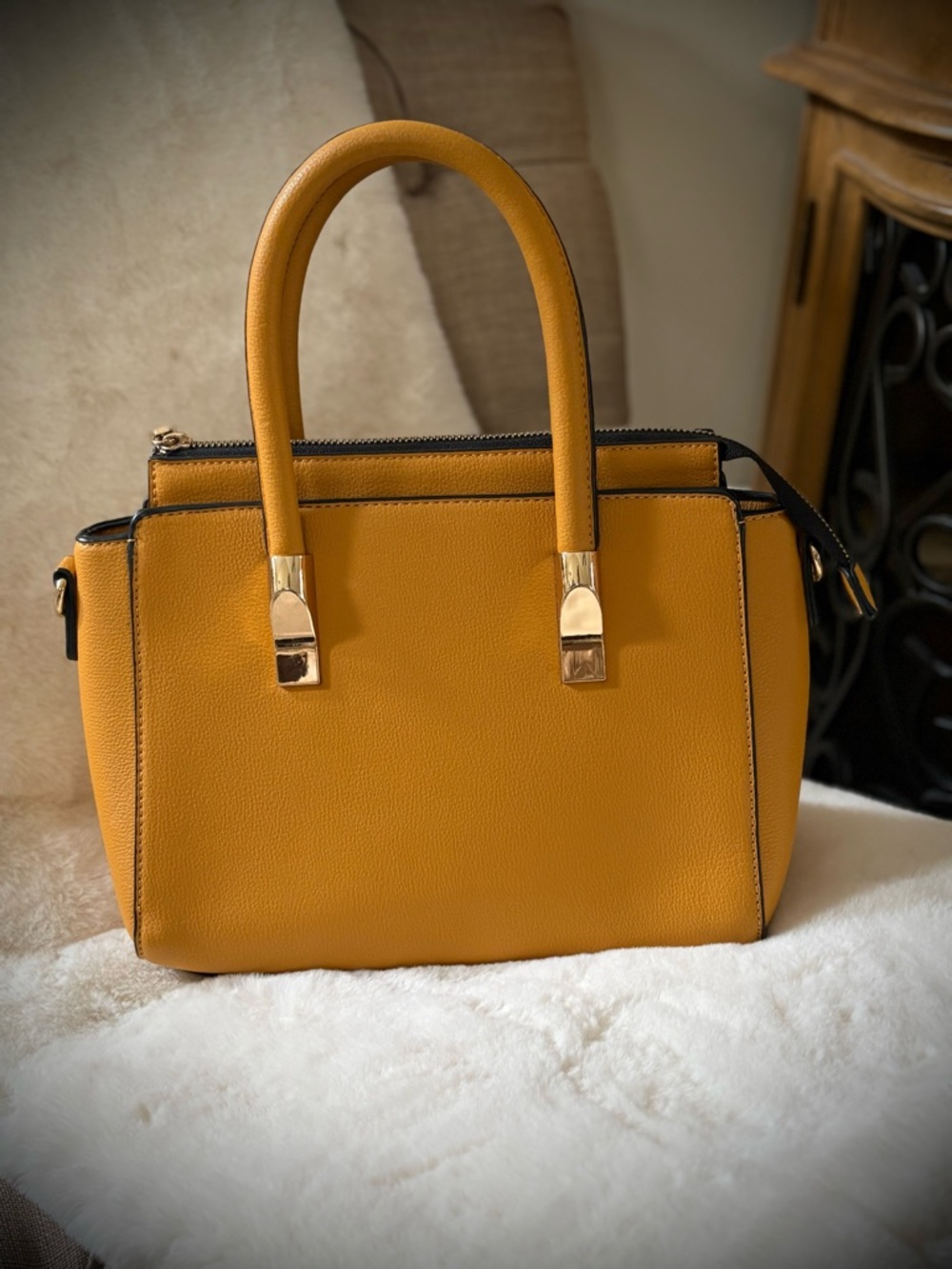Mustard Top-Handle Handbag or Satchel